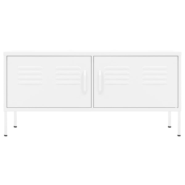 Weißes TV-Lowboard Corda 105x35x50cm (Stahl)