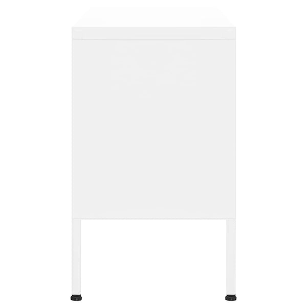Weißes TV-Lowboard Corda 105x35x50cm (Stahl)