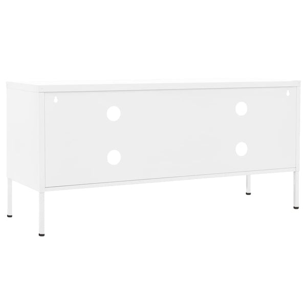Weißes TV-Lowboard Corda 105x35x50cm (Stahl)