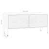 Weißes TV-Lowboard Corda 105x35x50cm (Stahl)