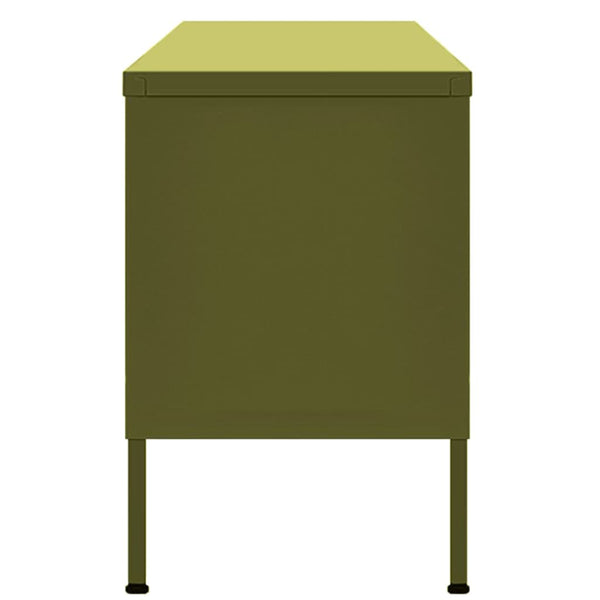 Olivgrünes TV-Möbel Galateea 105x35x50cm (Stahl)