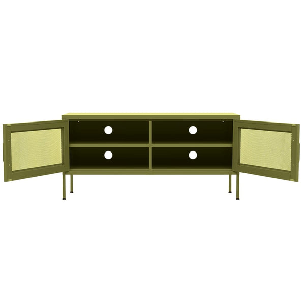 Olivgrünes TV-Möbel Galateea 105x35x50cm (Stahl)