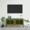 Olivgrünes TV-Möbel Galateea 105x35x50cm (Stahl)