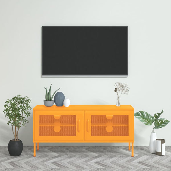 Senfgelbes TV-Möbel Galateea 105x35x50cm (Stahl)