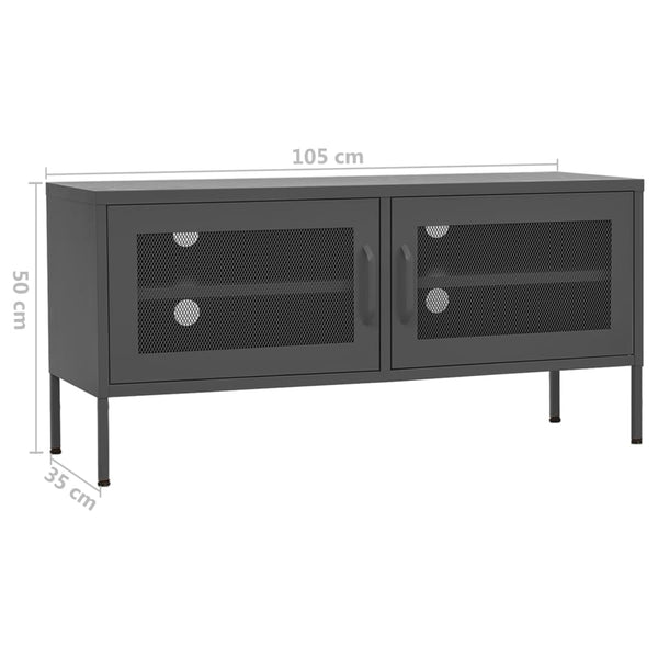 TV-Tisch Anthrazit Galateea 105x35x50cm (Stahl)