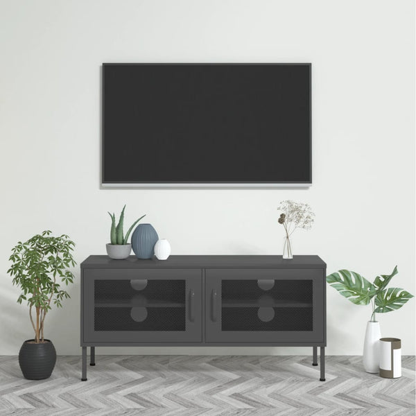 TV-Tisch Anthrazit Galateea 105x35x50cm (Stahl)