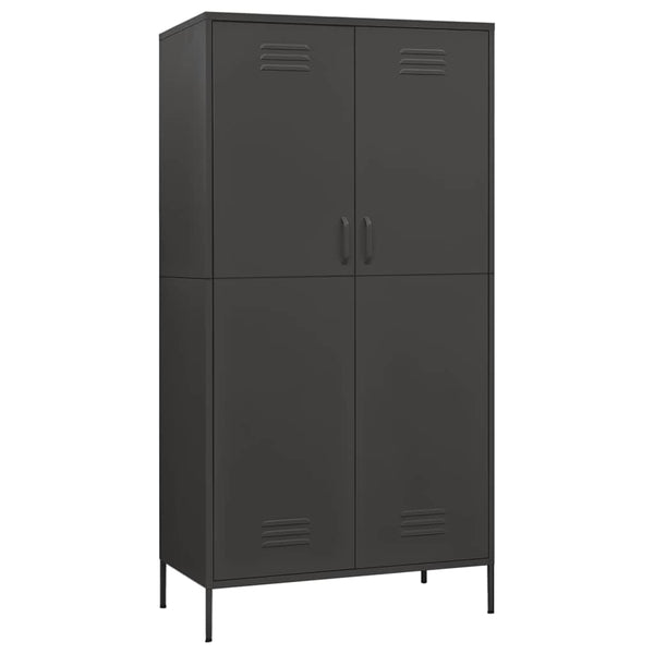 Antrasiitti vaatekaappi Hubbard 90x50x180cm (teräs)