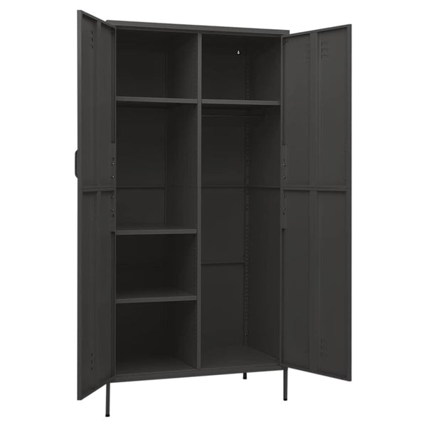 Antrasiitti vaatekaappi Hubbard 90x50x180cm (teräs)
