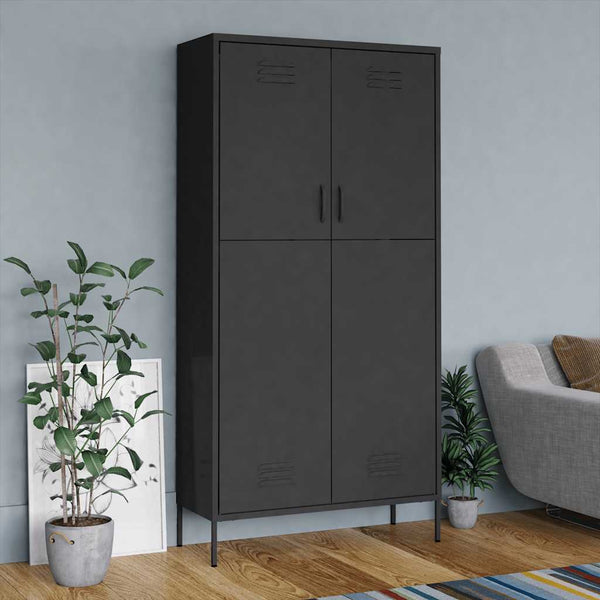 Antrasiitti vaatekaappi Hubbard 90x50x180cm (teräs)
