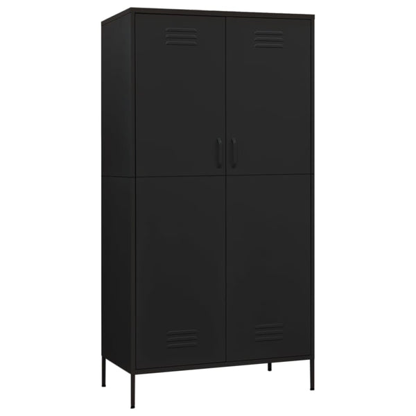 Musta vaatekaappi Hubbard 90x50x180cm (teräs)
