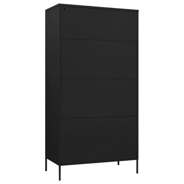 Musta vaatekaappi Hubbard 90x50x180cm (teräs)