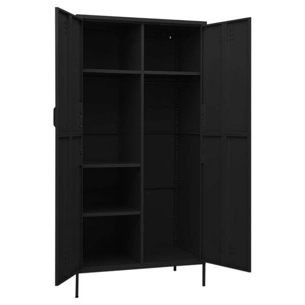 Musta vaatekaappi Hubbard 90x50x180cm (teräs)
