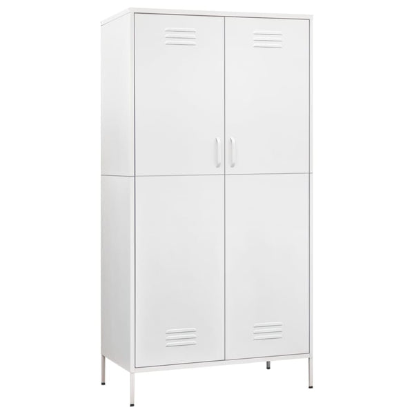 Valkoinen vaatekaappi Hubbard 90x50x180cm (teräs)