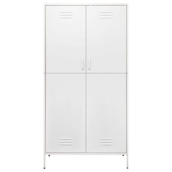 Valkoinen vaatekaappi Hubbard 90x50x180cm (teräs)