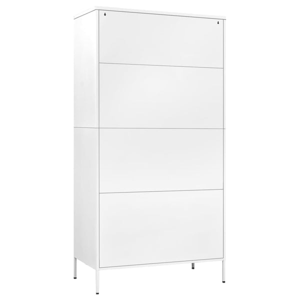 Valkoinen vaatekaappi Hubbard 90x50x180cm (teräs)