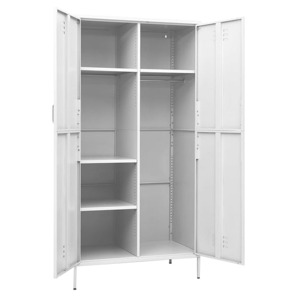 Valkoinen vaatekaappi Hubbard 90x50x180cm (teräs)