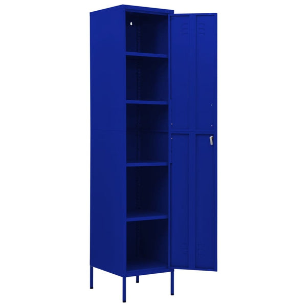 Marineblauer Spind Zoa 35x46x180cm (Stahl)
