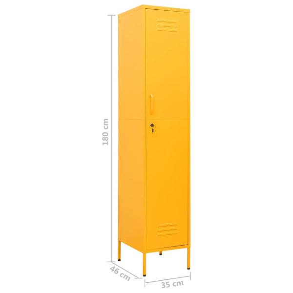 Senfgelber Spind Zoa 35x46x180cm (Stahl)