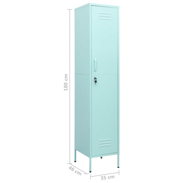 Stahl-Garderobenschrank Zoa Minze 35x46x180cm