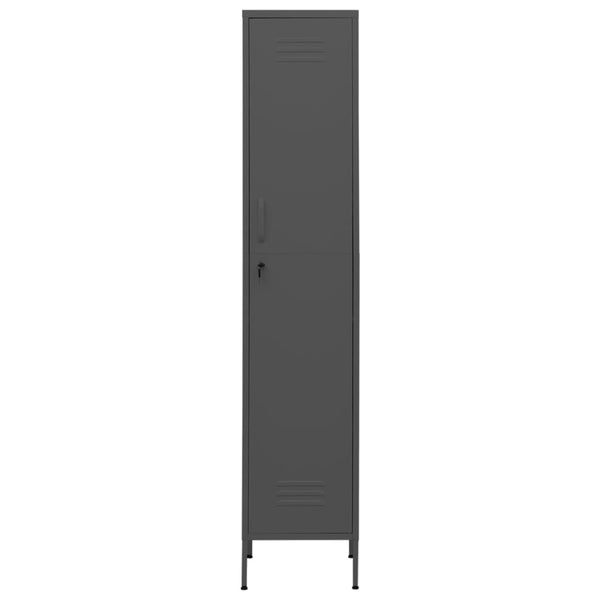 Garderobenschrank Zoa Anthrazit 35x46x180cm (Stahl)