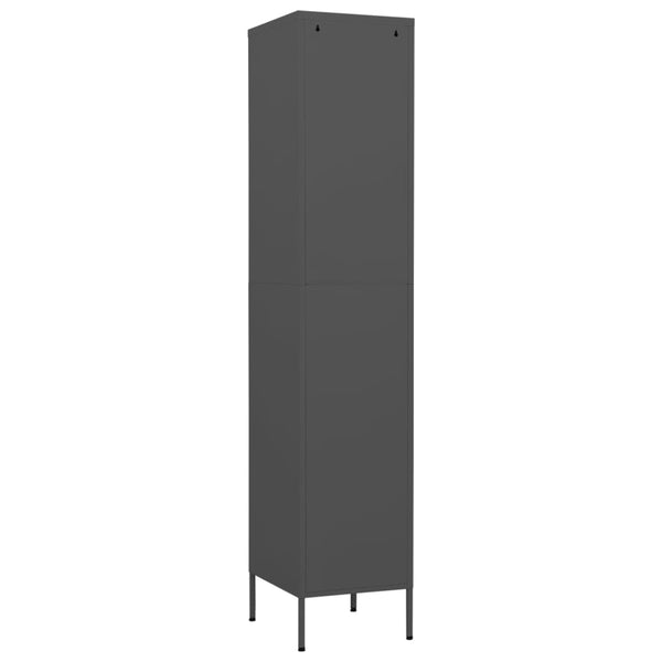 Garderobenschrank Zoa Anthrazit 35x46x180cm (Stahl)