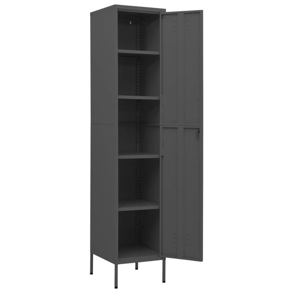 Garderobenschrank Zoa Anthrazit 35x46x180cm (Stahl)