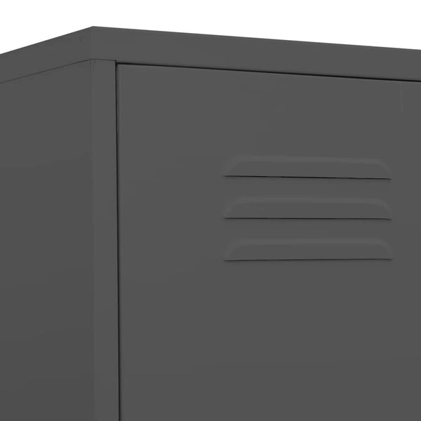 Garderobenschrank Zoa Anthrazit 35x46x180cm (Stahl)