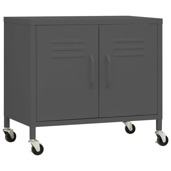 Anthrazitfarbener Lagerschrank Tetik 60x35x56cm (Stahl)