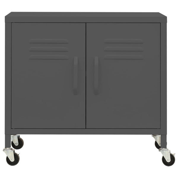 Anthrazitfarbener Lagerschrank Tetik 60x35x56cm (Stahl)