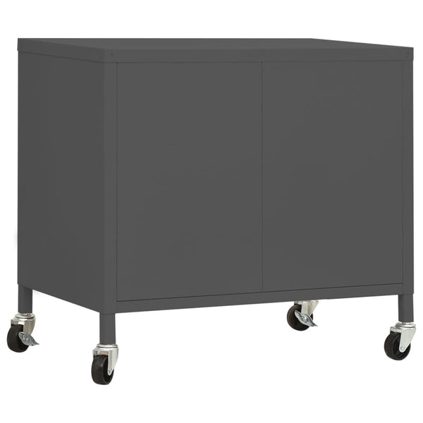 Anthrazitfarbener Lagerschrank Tetik 60x35x56cm (Stahl)