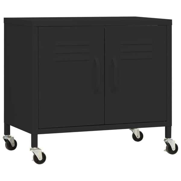 Schwarzer Lagerschrank Tetik 60x35x56cm (Stahl)