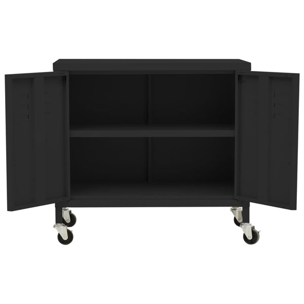 Schwarzer Lagerschrank Tetik 60x35x56cm (Stahl)