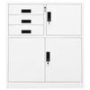 Weißer Büroschrank Neculce 90x40x102cm (Stahl)