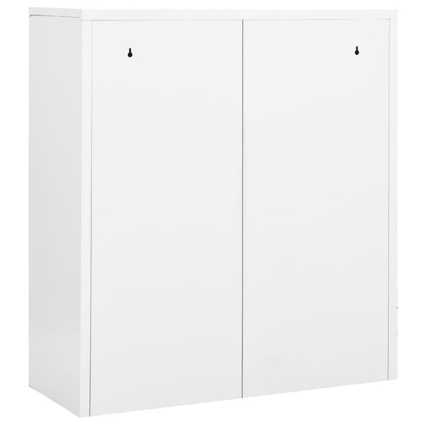 Weißer Büroschrank Neculce 90x40x102cm (Stahl)