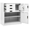 Weißer Büroschrank Neculce 90x40x102cm (Stahl)