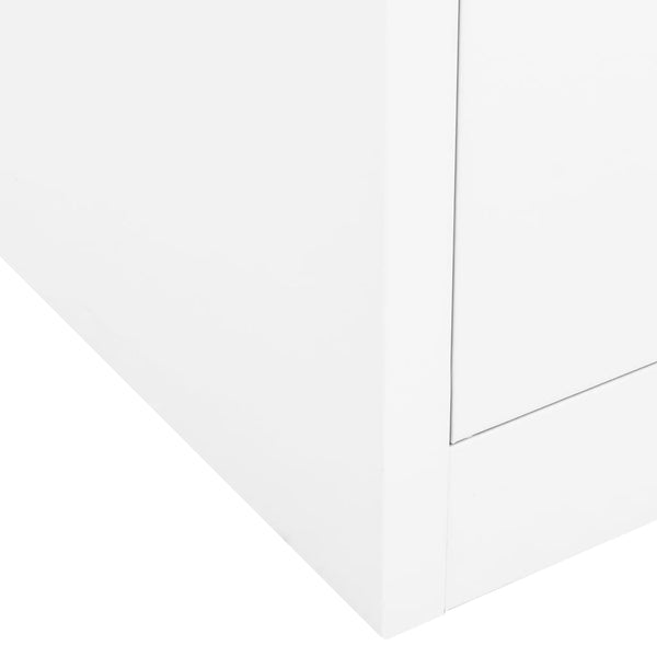 Weißer Büroschrank Neculce 90x40x102cm (Stahl)