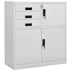 Hellgrauer Büroschrank Neculce 90x40x102cm (Stahl)