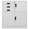 Hellgrauer Büroschrank Neculce 90x40x102cm (Stahl)