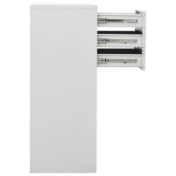 Hellgrauer Büroschrank Neculce 90x40x102cm (Stahl)