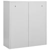 Hellgrauer Büroschrank Neculce 90x40x102cm (Stahl)