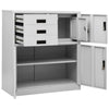 Hellgrauer Büroschrank Neculce 90x40x102cm (Stahl)