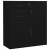 Schwarzer Büroschrank Neculce 90x40x102cm (Stahl)