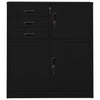 Schwarzer Büroschrank Neculce 90x40x102cm (Stahl)