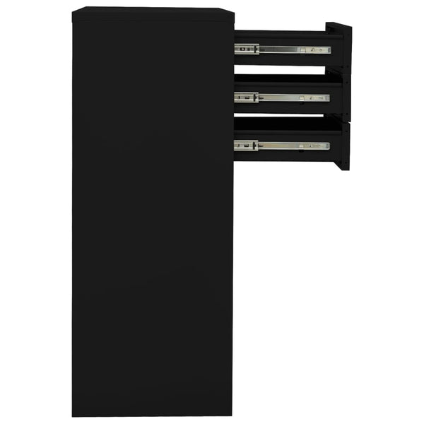 Schwarzer Büroschrank Neculce 90x40x102cm (Stahl)