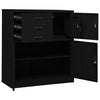 Schwarzer Büroschrank Neculce 90x40x102cm (Stahl)