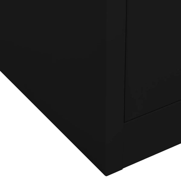 Schwarzer Büroschrank Neculce 90x40x102cm (Stahl)