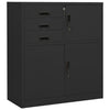 Anthrazitfarbener Büroschrank Neculce 90x40x102cm (Stahl)