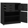 Anthrazitfarbener Büroschrank Neculce 90x40x102cm (Stahl)