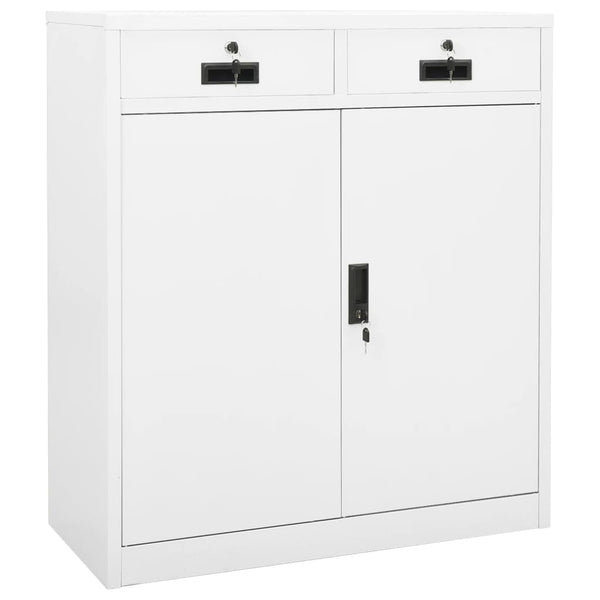 Weißer Büroschrank Haven 90x40x102cm (Stahl)