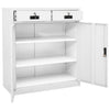 Weißer Büroschrank Haven 90x40x102cm (Stahl)